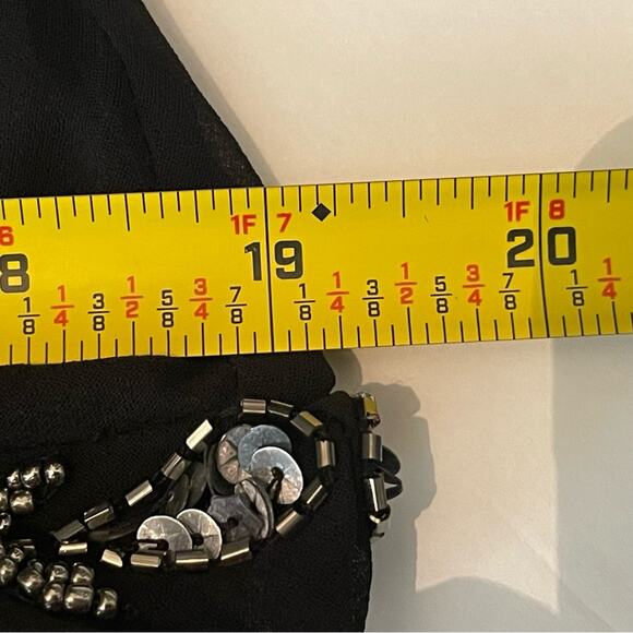 J Kara Sheer Black Beaded BalletCore Party Event Glam Midi Dress Size 8 - Picture 10 of 13